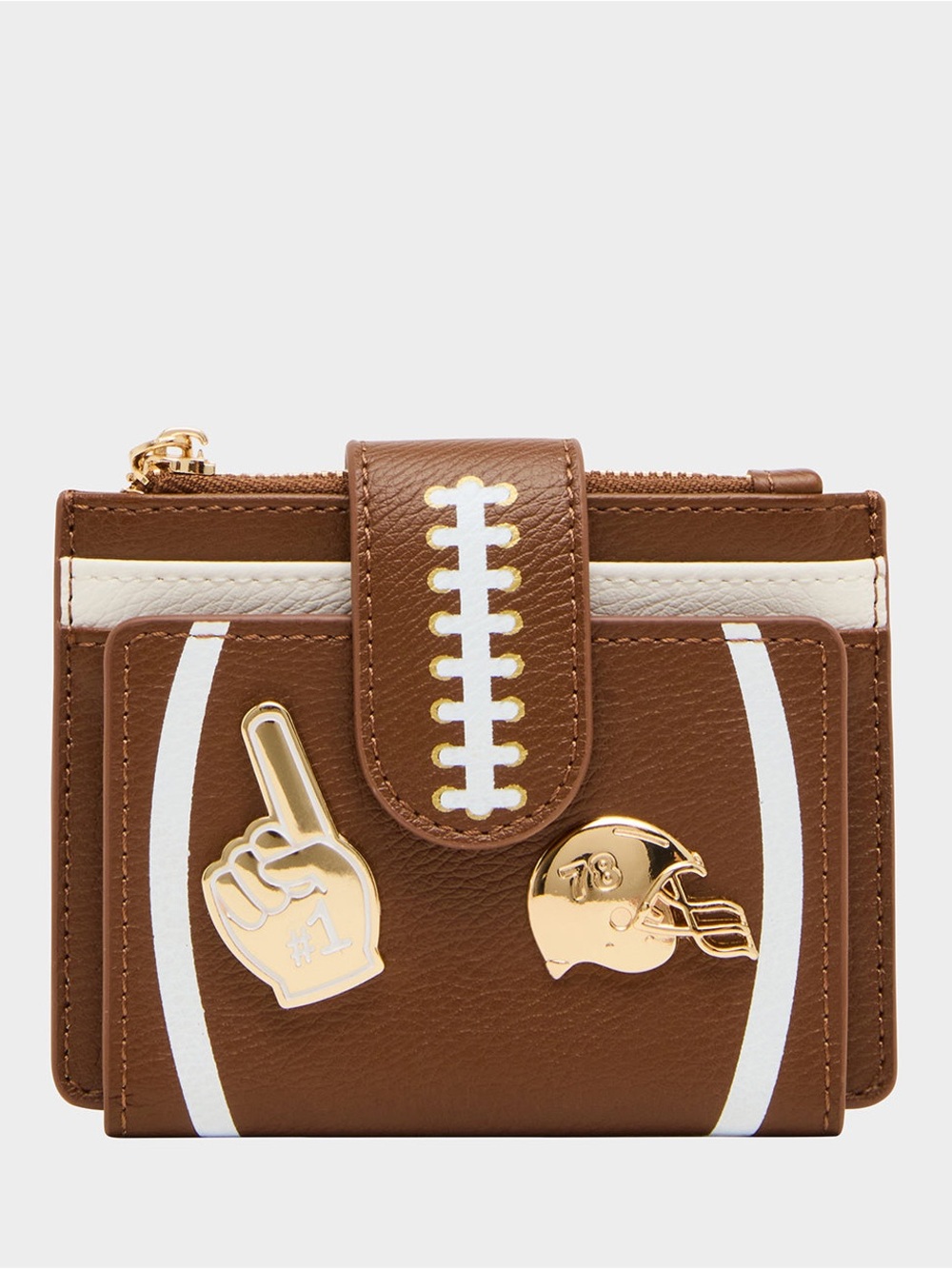 Betsey Johnson Brown Football-Themed Women's Card Wallet